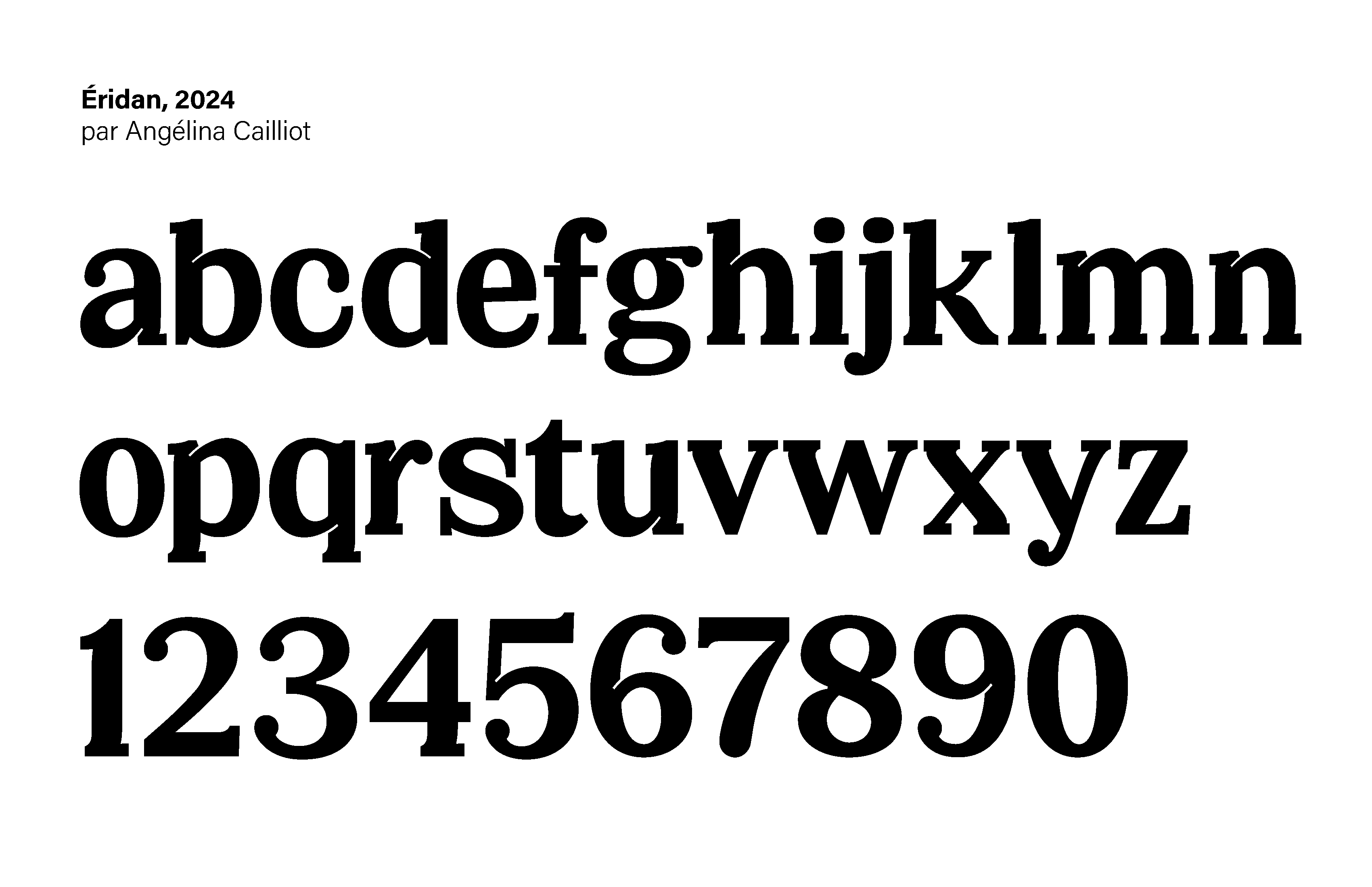 Specimen typographique de la police Éridan